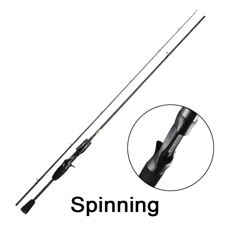 🎣 Ultralight Carbon Fiber Spinning Rod – 2-Section with Fuji Ring