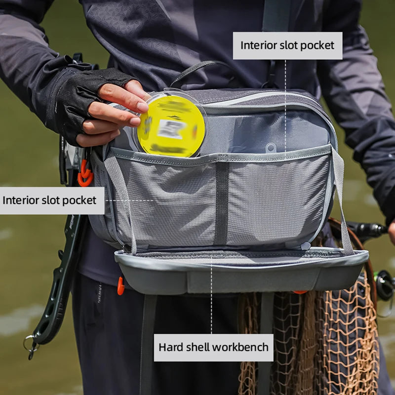 🎣 Fishing Waist Bag with Rod Holders – Multi-Pocket Chest & Shoulder Pack