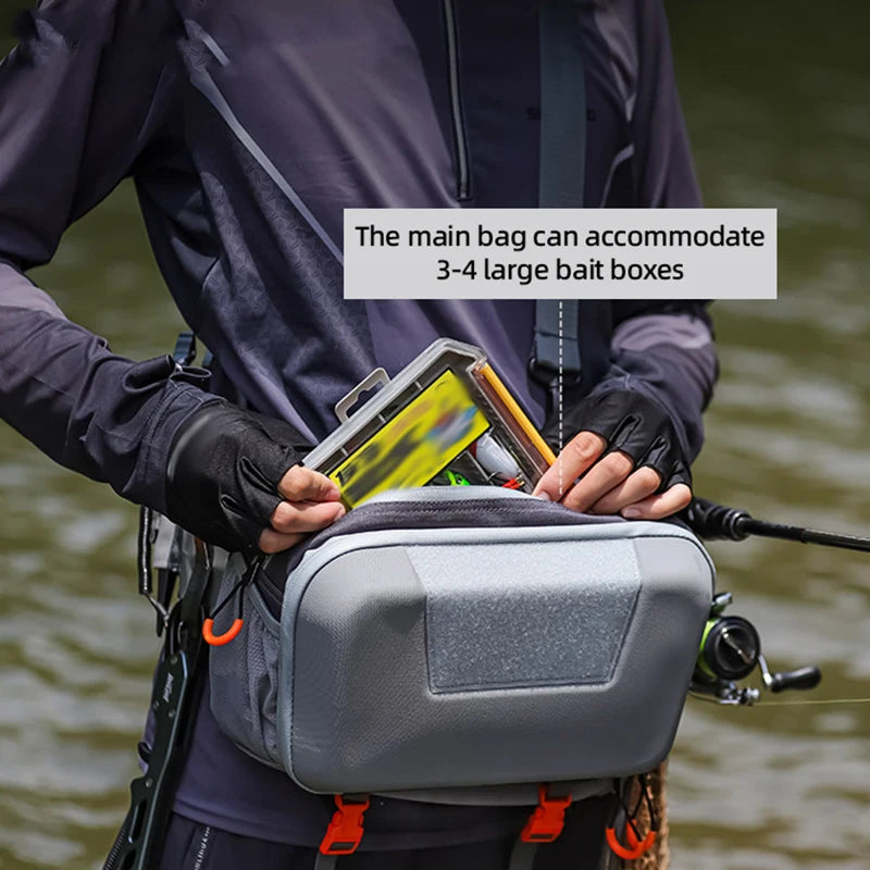 🎣 Fishing Waist Bag with Rod Holders – Multi-Pocket Chest & Shoulder Pack