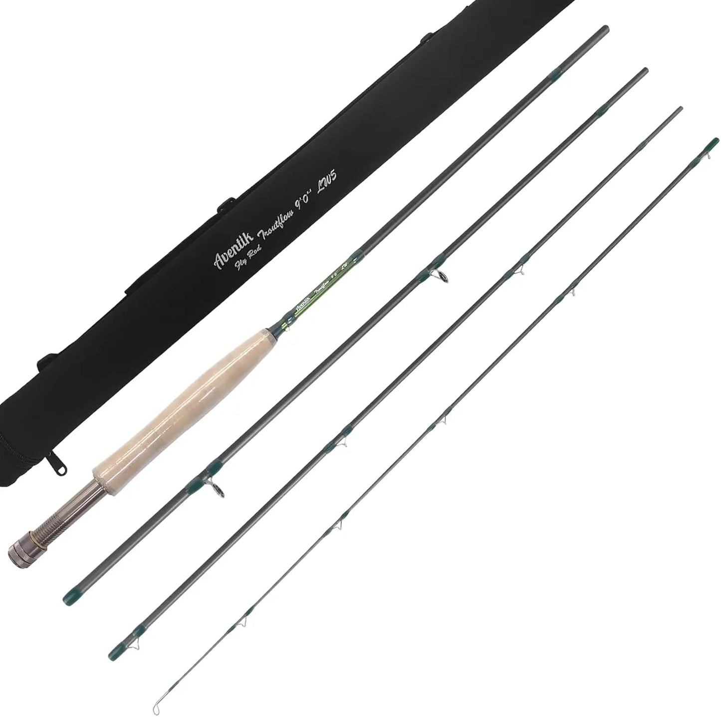 🪶 Aventik Troutflow Fly Fishing Rod – 4-Piece Carbon Fiber Travel Rod with Tube