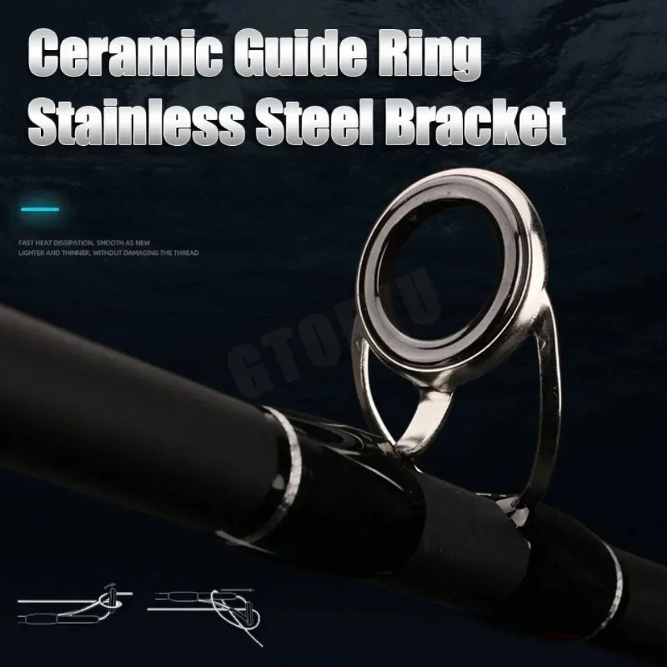 🎣 4-Piece Carbon Spinning & Casting Rod – Portable Fast Action, 1.8m/2.1m