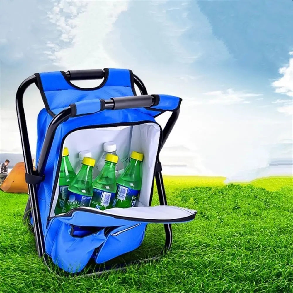 🪑 Camping Folding Chair with Cooler Bag – Portable & Heavy-Duty