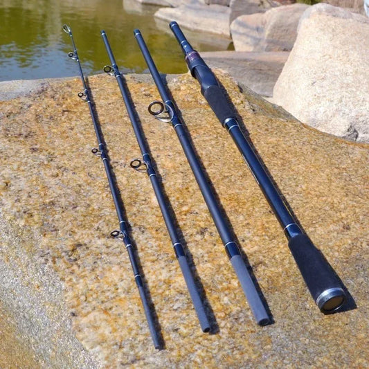 🎣 4-Piece Carbon Spinning & Casting Rod – Portable Fast Action, 1.8m/2.1m
