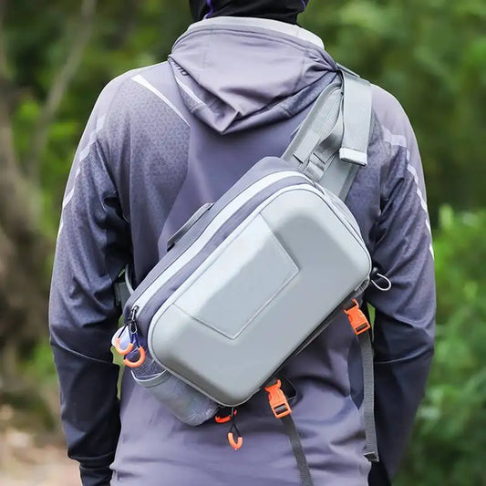 🎣 Fishing Waist Bag with Rod Holders – Multi-Pocket Chest & Shoulder Pack