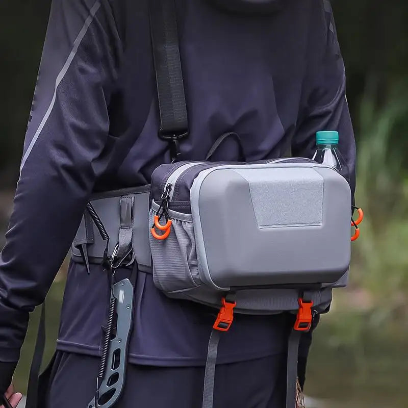 🎣 Fishing Waist Bag with Rod Holders – Multi-Pocket Chest & Shoulder Pack