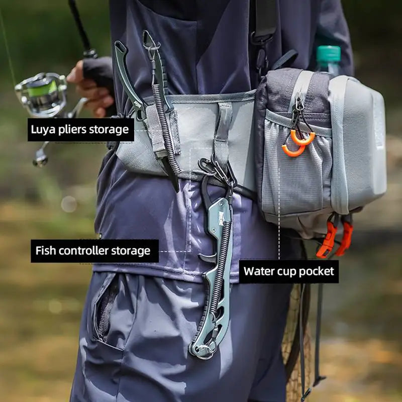 🎣 Fishing Waist Bag with Rod Holders – Multi-Pocket Chest & Shoulder Pack