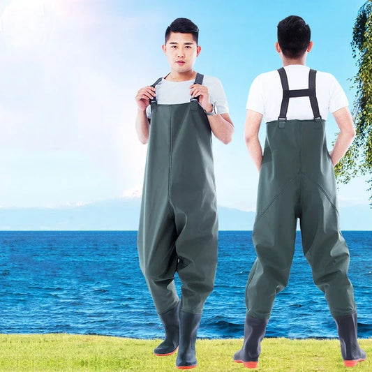 🌊 Waterproof Wading Pants – Unisex Fishing Half-Length Overalls