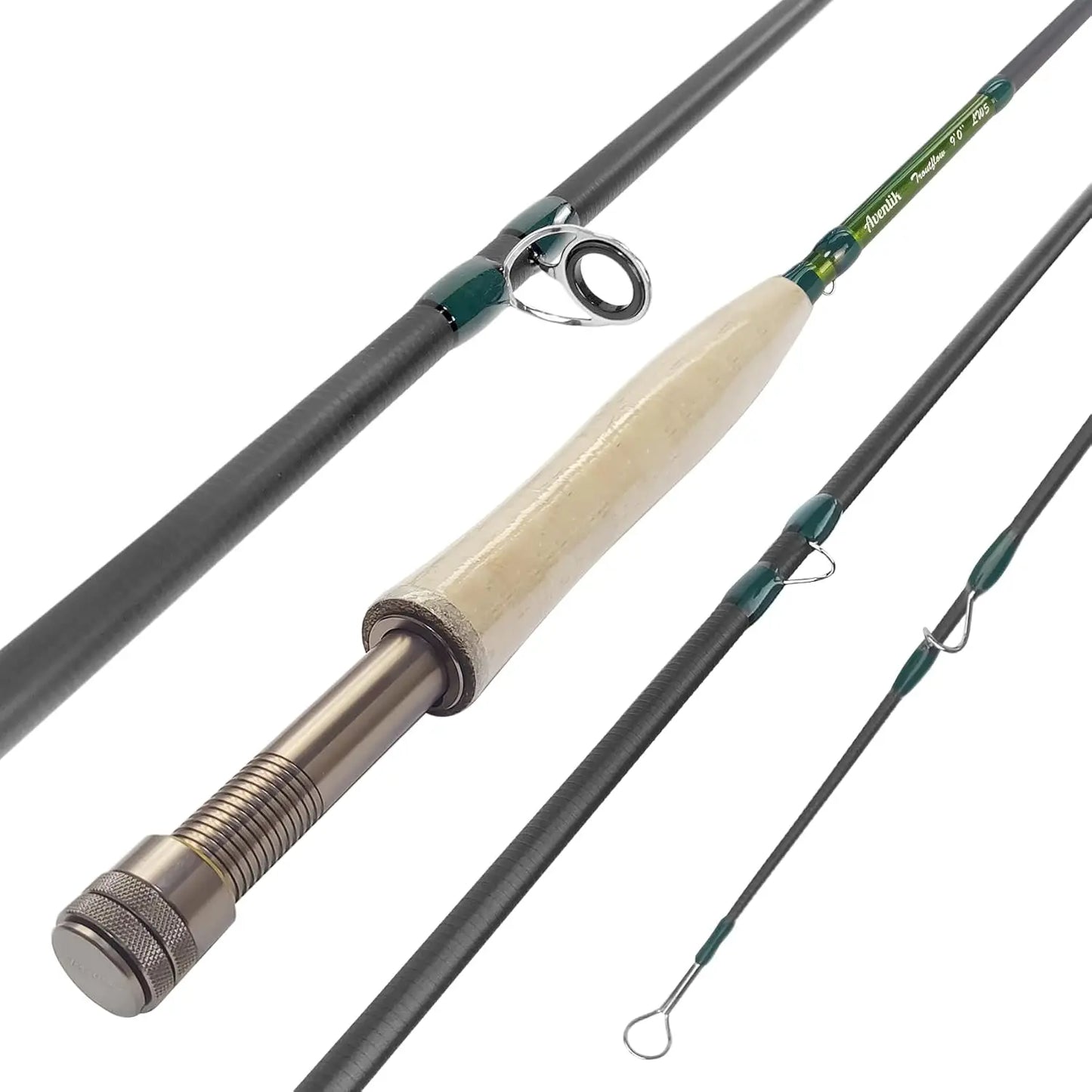 🪶 Aventik Troutflow Fly Fishing Rod – 4-Piece Carbon Fiber Travel Rod with Tube