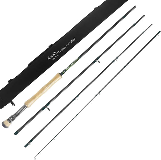🪶 Aventik Troutflow Fly Fishing Rod – 4-Piece Carbon Fiber Travel Rod with Tube